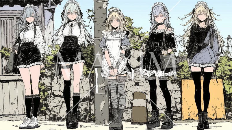 ゴシックロリータファッションの女性たち