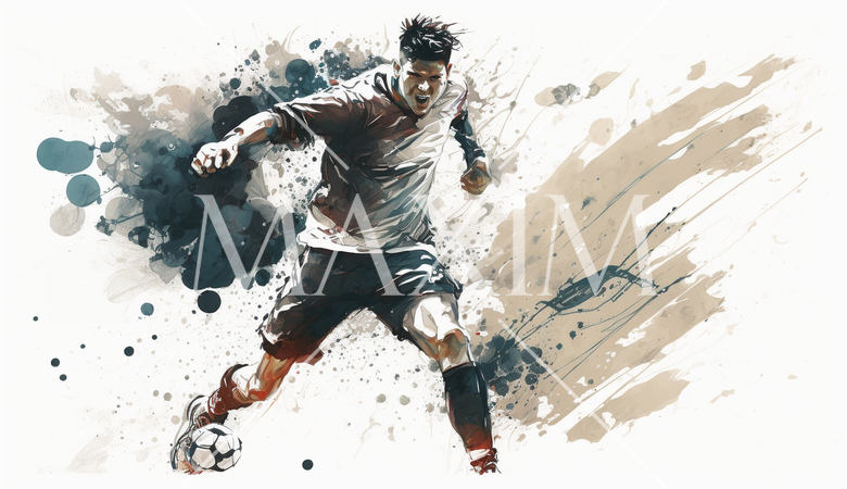 ボールを追いかけているサッカー選手