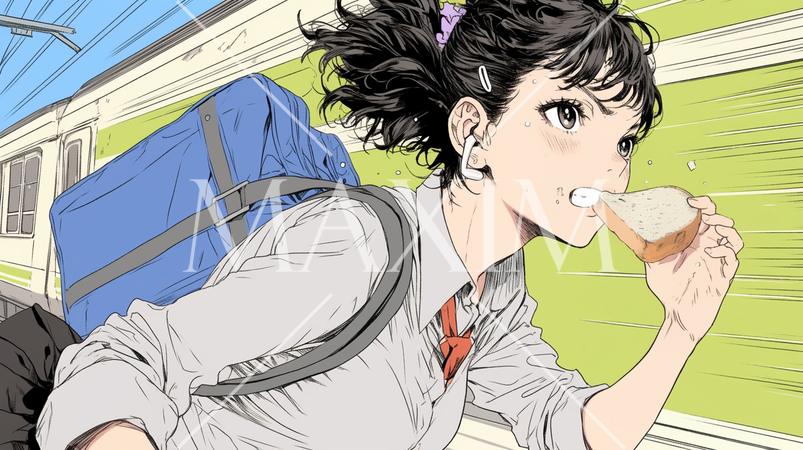 遅刻する食パン少女：突然恋人ができる不思議な場面