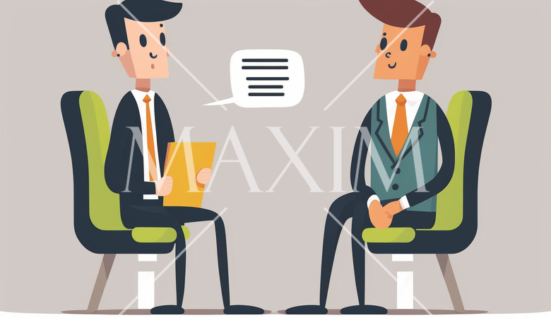 仕事のインタビュー：採用面接や1:1のミーティング。