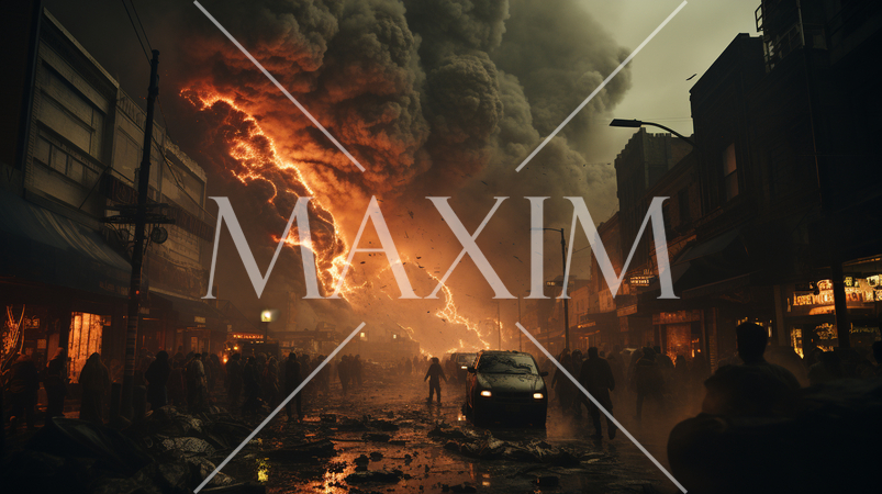 街に迫る火砕流