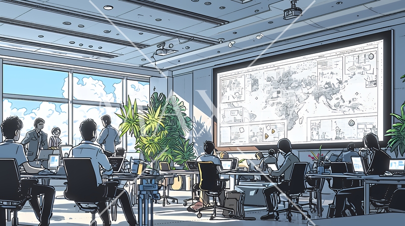 チームワークで課題を解決しているビジネスパーソンたち