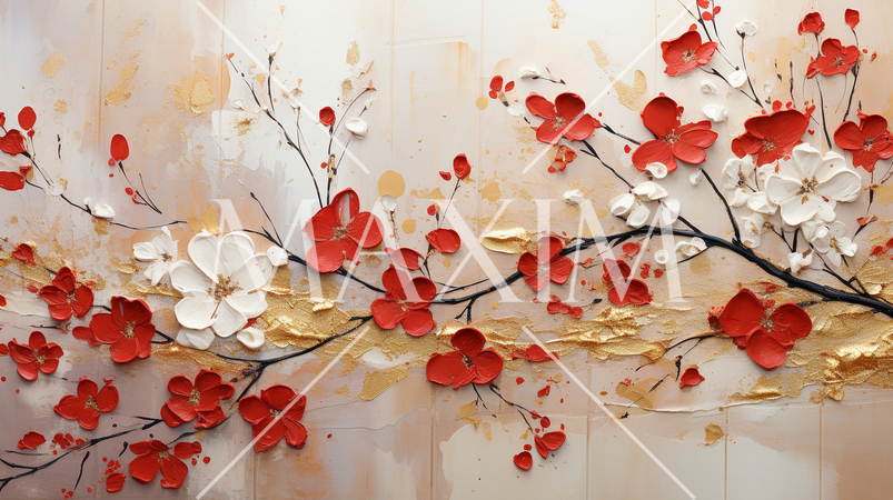 紅梅・白梅：琳派的な表現