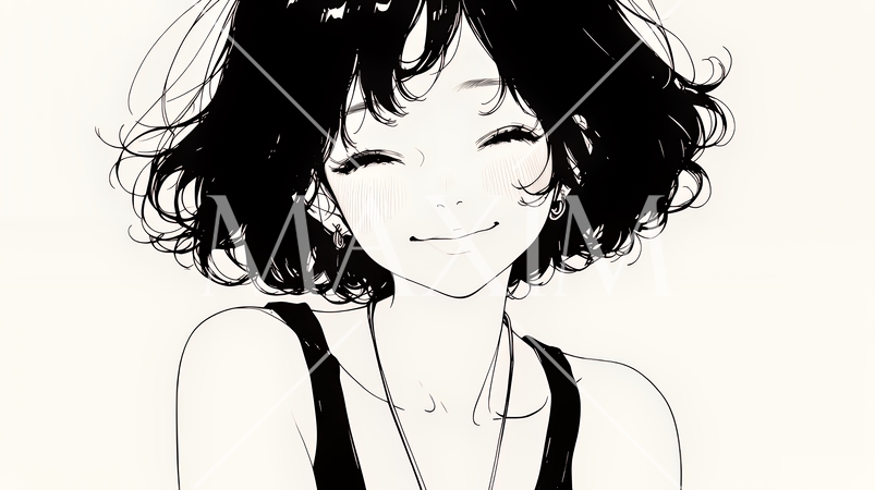 満面の笑みでYesと言っている若い女性（シンプルな色使い）