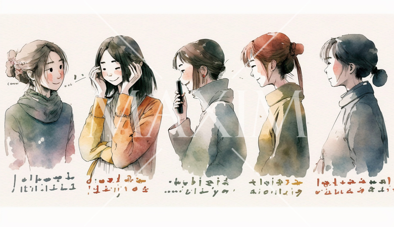 恋バナに夢中になっている女友達達