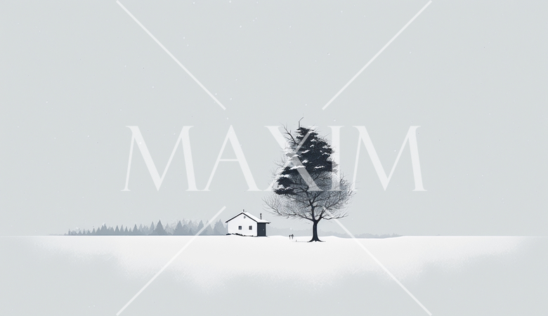 最小要素で表現した凍てつくような雪景色