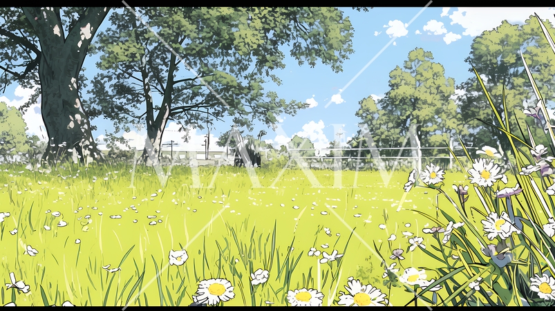 花が咲き乱れる春の野原