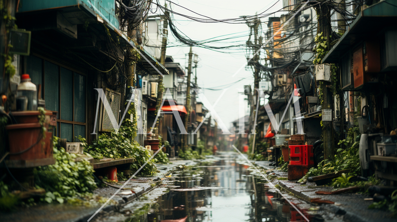 昭和の下町の風景：舗装されていない道と縁側