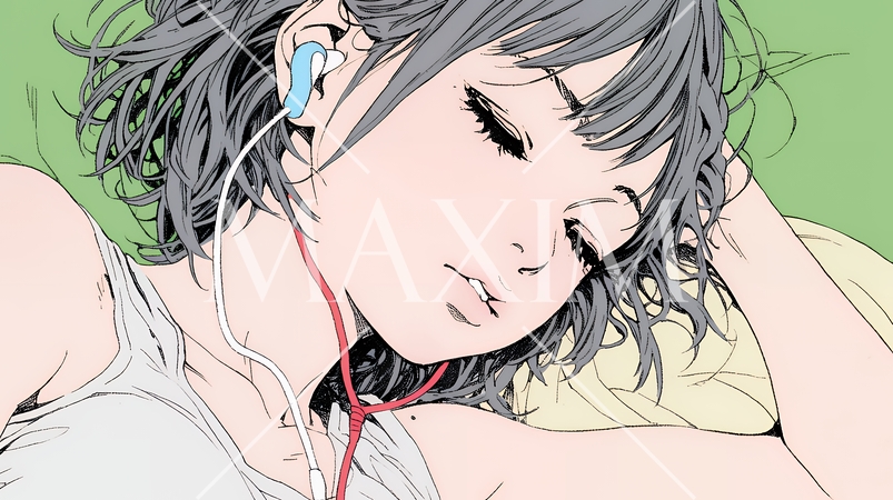 幸せそうな寝顔で眠っている若い女性