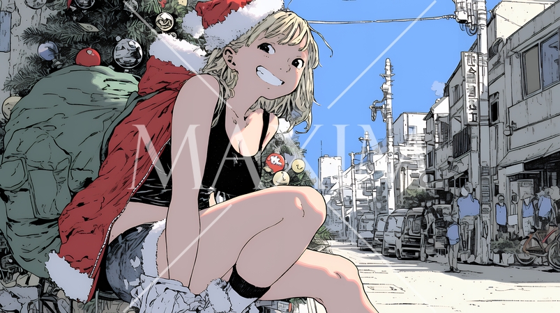 女性のサンタクロース（サンタのコスプレイヤー）