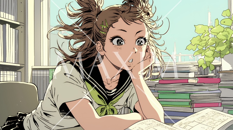 資料を見て驚いている若い女性