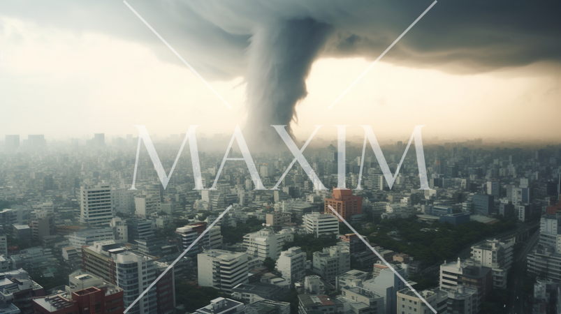 大都市を襲う竜巻