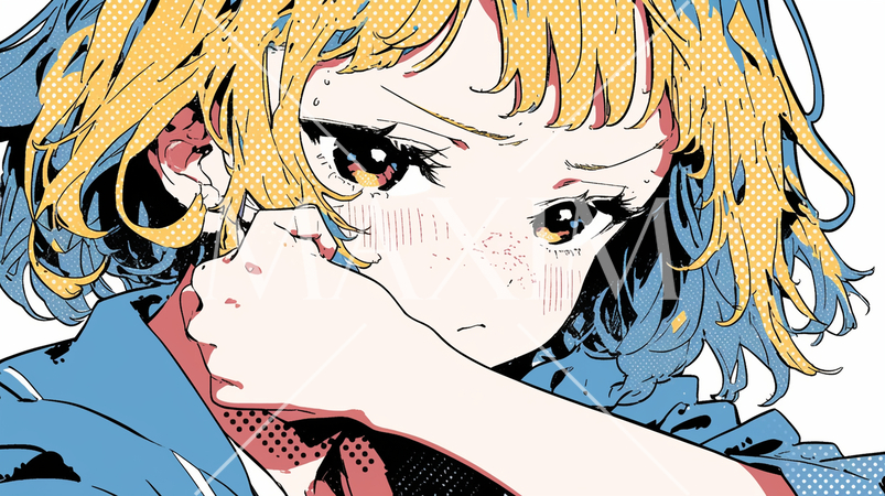 いじめられて顔を赤くして涙をこらえる少女