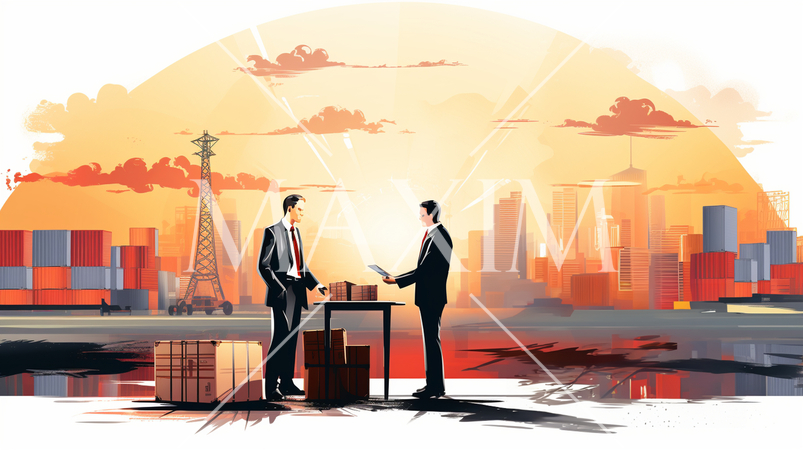 貿易と国際ビジネス：国際的なビジネス取引、輸出入。