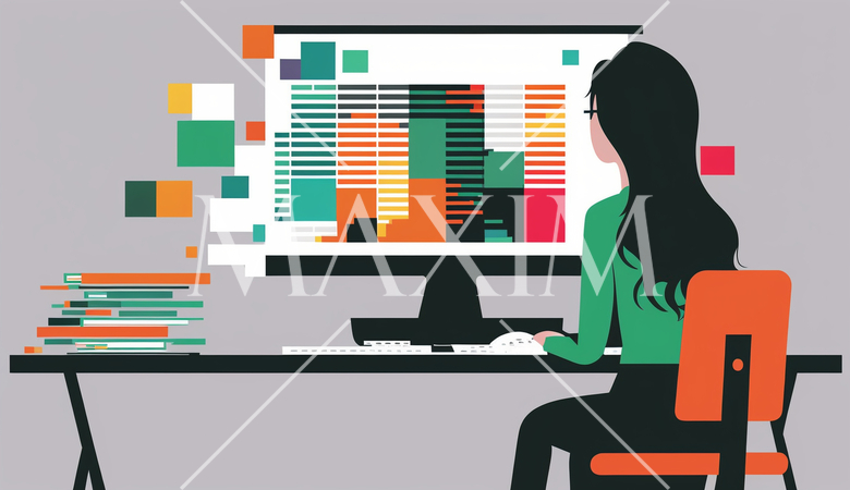 pcでexcel作業中の女性