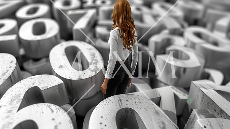 売上計画などの数値計画に悩んでい女性