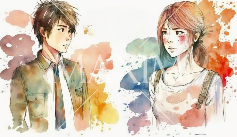 ちょっと険悪なムードの若い恋人達