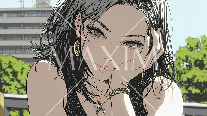 悪巧みをしている女性