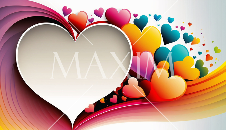 ハートがいっぱいのコピースペースのあるカラフルな背景