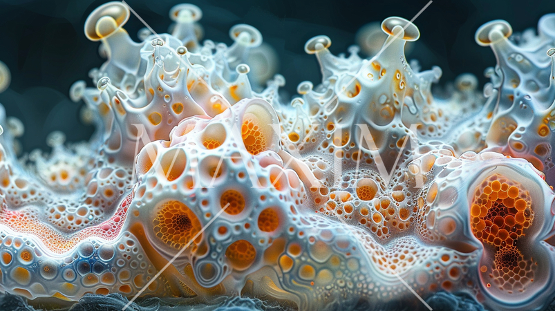 火星とかにいそうな架空の微生物の顕微鏡画像