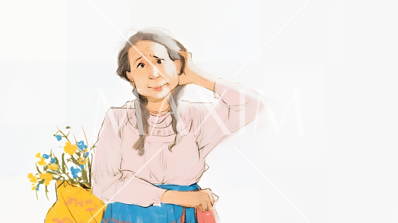 情緒不安定で少し認知障害のある初老の女性