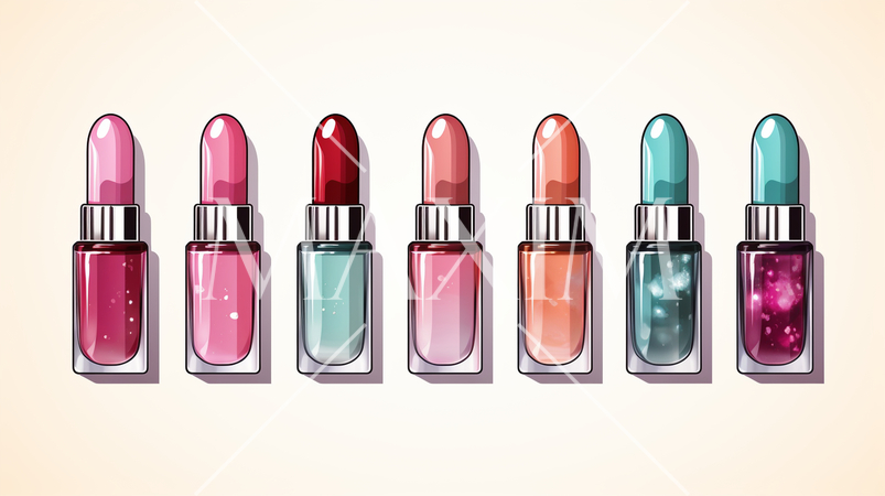 色とりどりのマニキュアのイラスト：プリファレンスシート