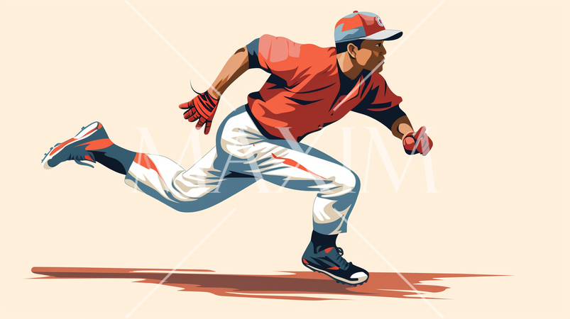 野球でランニングをしている男性