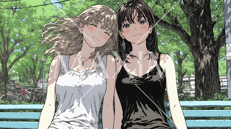 キャミソール姿の若い女性  /  Young Woman in a Camisole Top