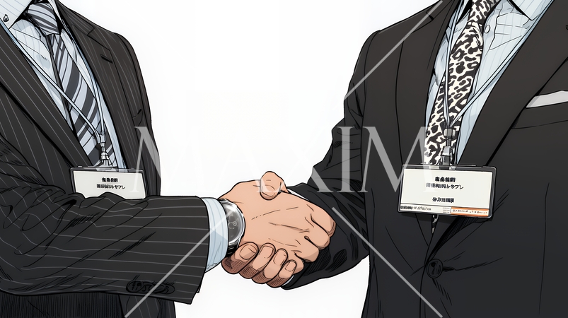 握手をしているビジネスパーソンたち