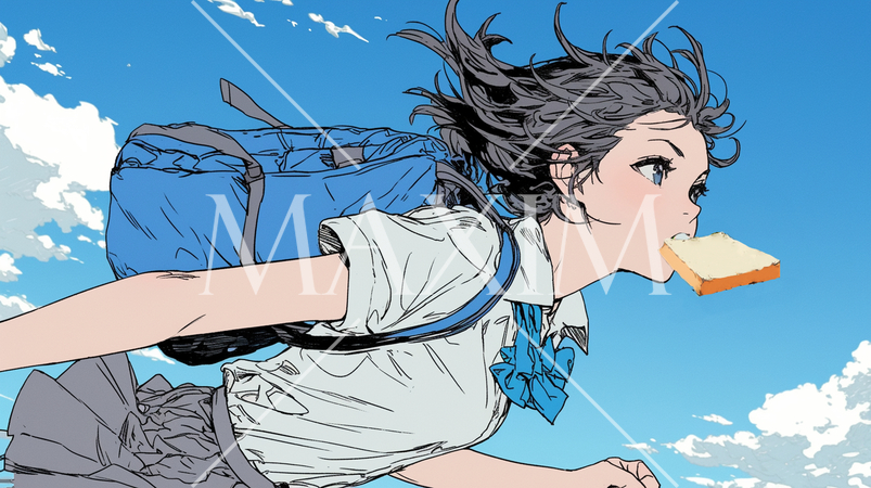 遅刻する食パン少女：突然恋人ができる不思議な場面