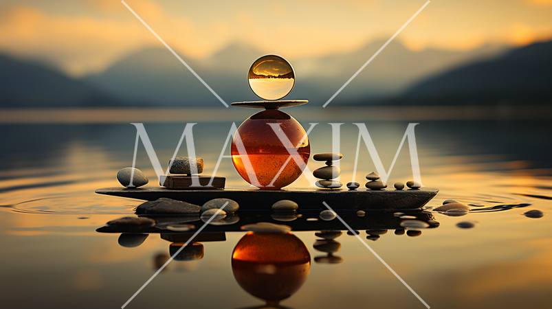 石を積んで作った作ったバランスアート：精緻CG