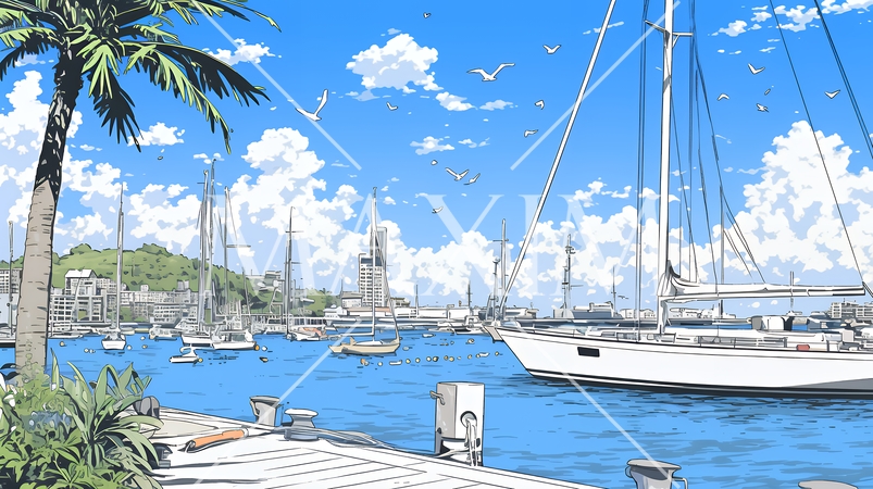 沖縄のヨットハーバー