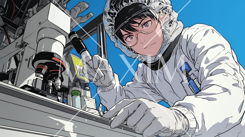 クリーンルームで作業中のエンジニア