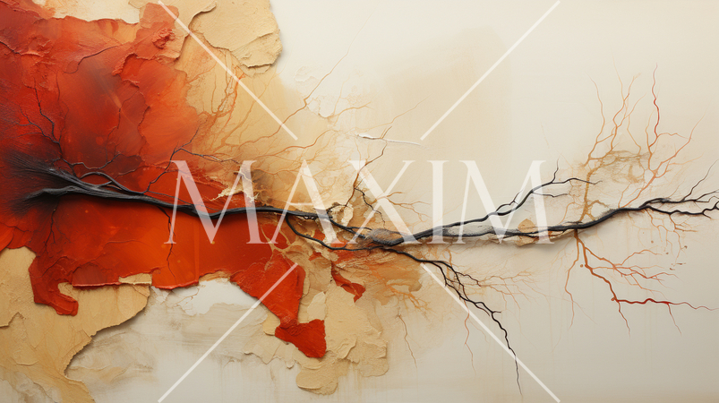 植物の根や枝、動物の血管にも見えるパーチメントカラーの抽象的背景画像