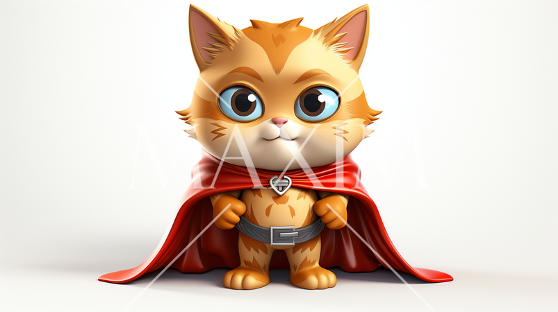 スーパーキャット：ヒーローの衣装を着た猫