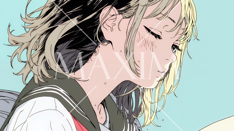 キスの仕草（おねだり）をしている若い女性