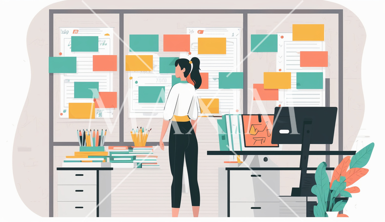 たくさんの仕事の予定を抱える女性