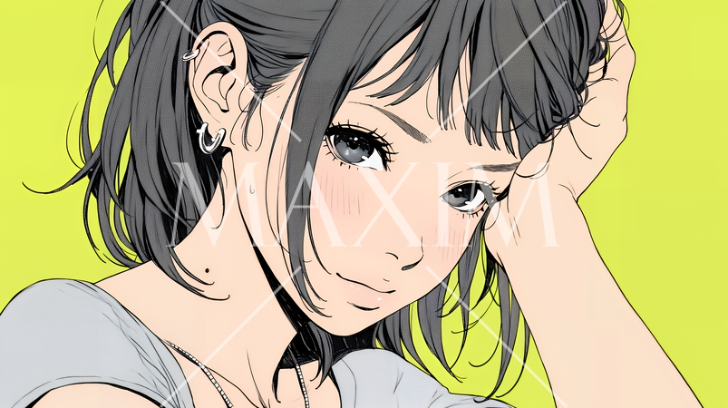 気恥ずかしそうに頭をかき、ごまかすような仕草を見せる若い女性