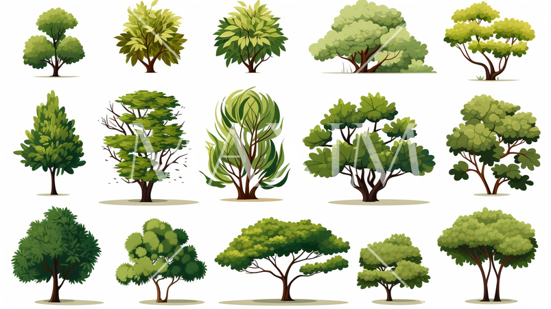 色々な木のアイコンのプリファレンスシート