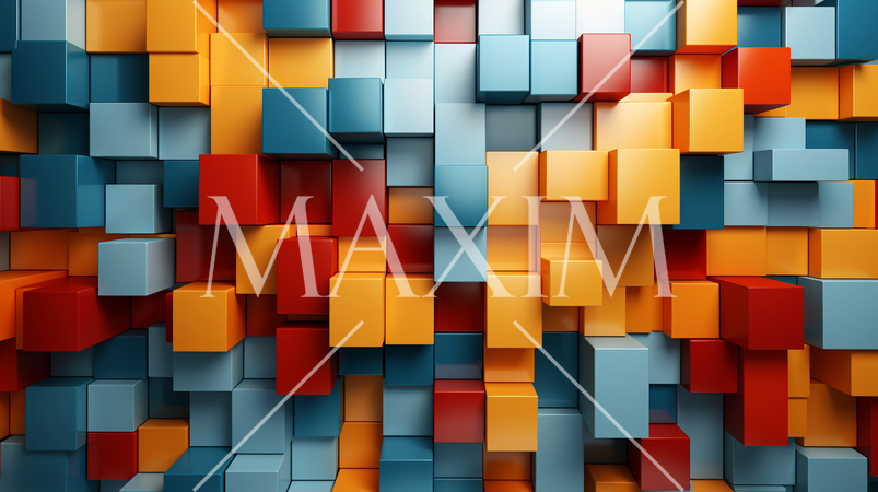 色とりどりのプラスチックブロックで構成されたジオメトリックな背景