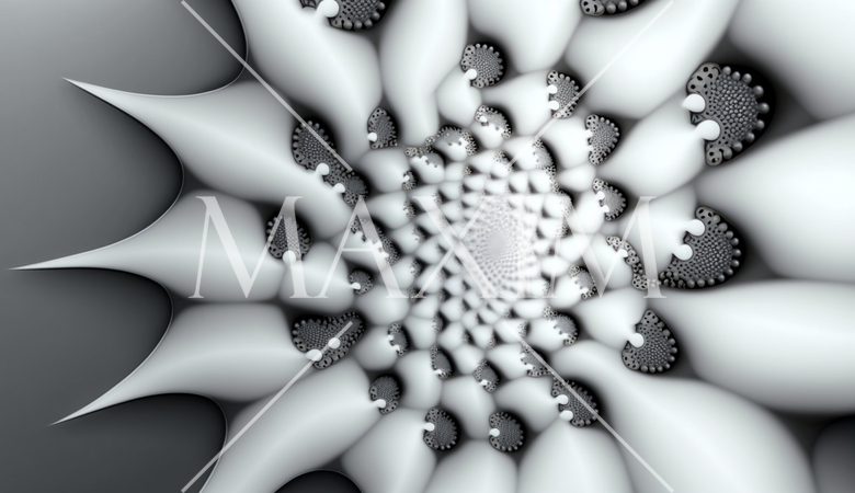白バックのフラクタル様背景素材精緻CG画