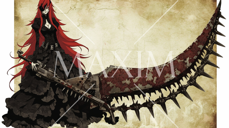 戦闘地域に向かう完全武装をした女死に神