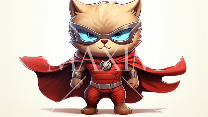 スーパーキャット：ヒーローの衣装を着た猫