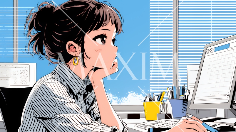 迷いに囚われ、決断できないビジネスウーマン