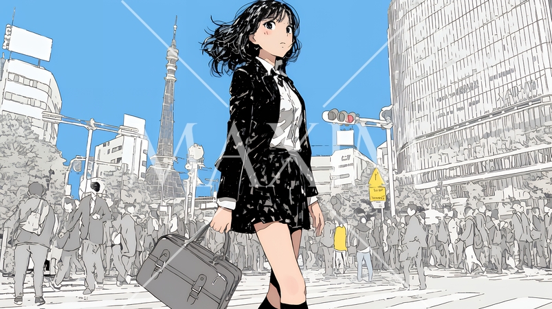 ビジネスフェアに参加しているビジネスウーマン