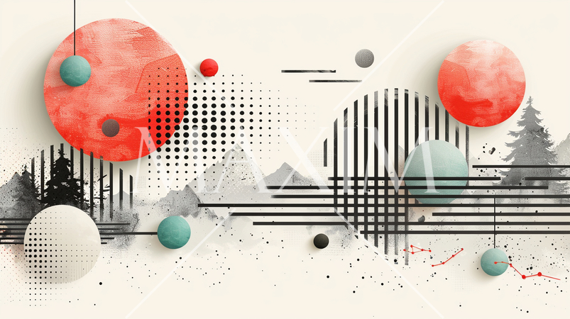 様々なことが思い浮かぶ様子：夢の中での月と山と平原