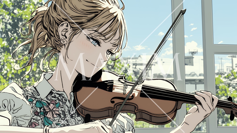 バイオリンを弾いている女性