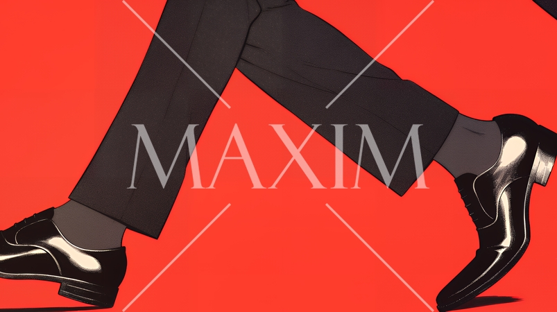 歩くことを足だけを演出しシンボル化した