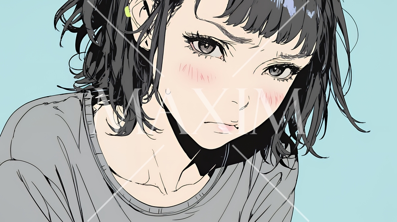 罪悪感に苛まれ、深く反省する若い女性