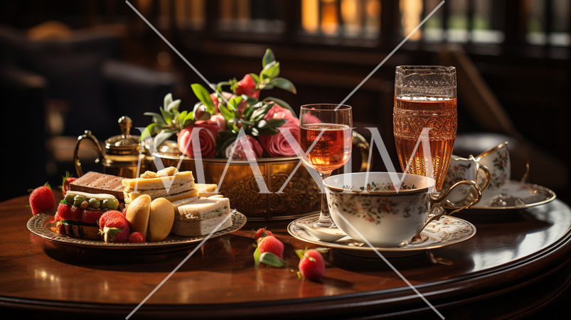 ラグジュアリーなラウンジでのティータイム